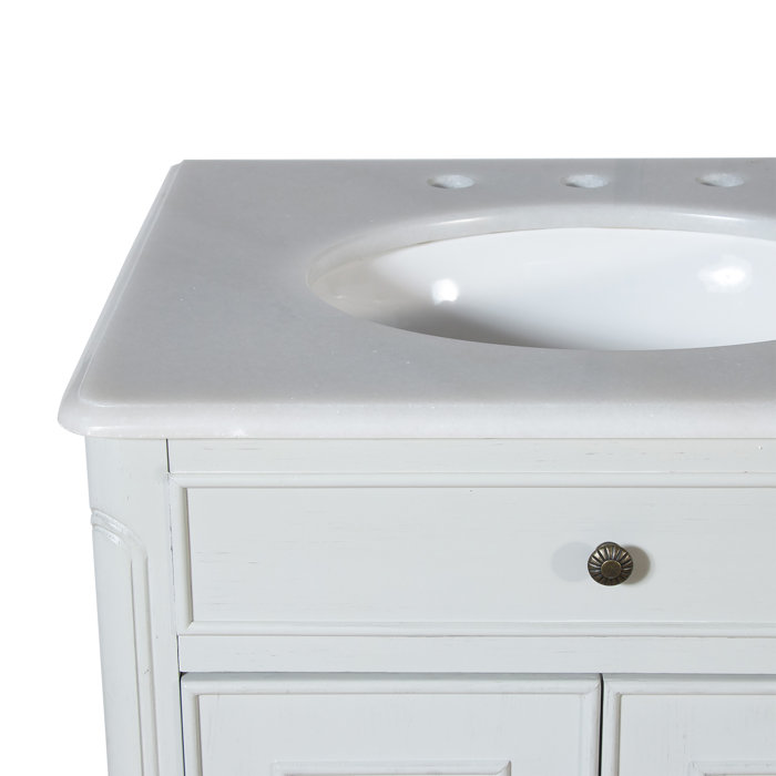 One Allium Way® Genevieve 60'' Double Bathroom Vanity with Marble Top